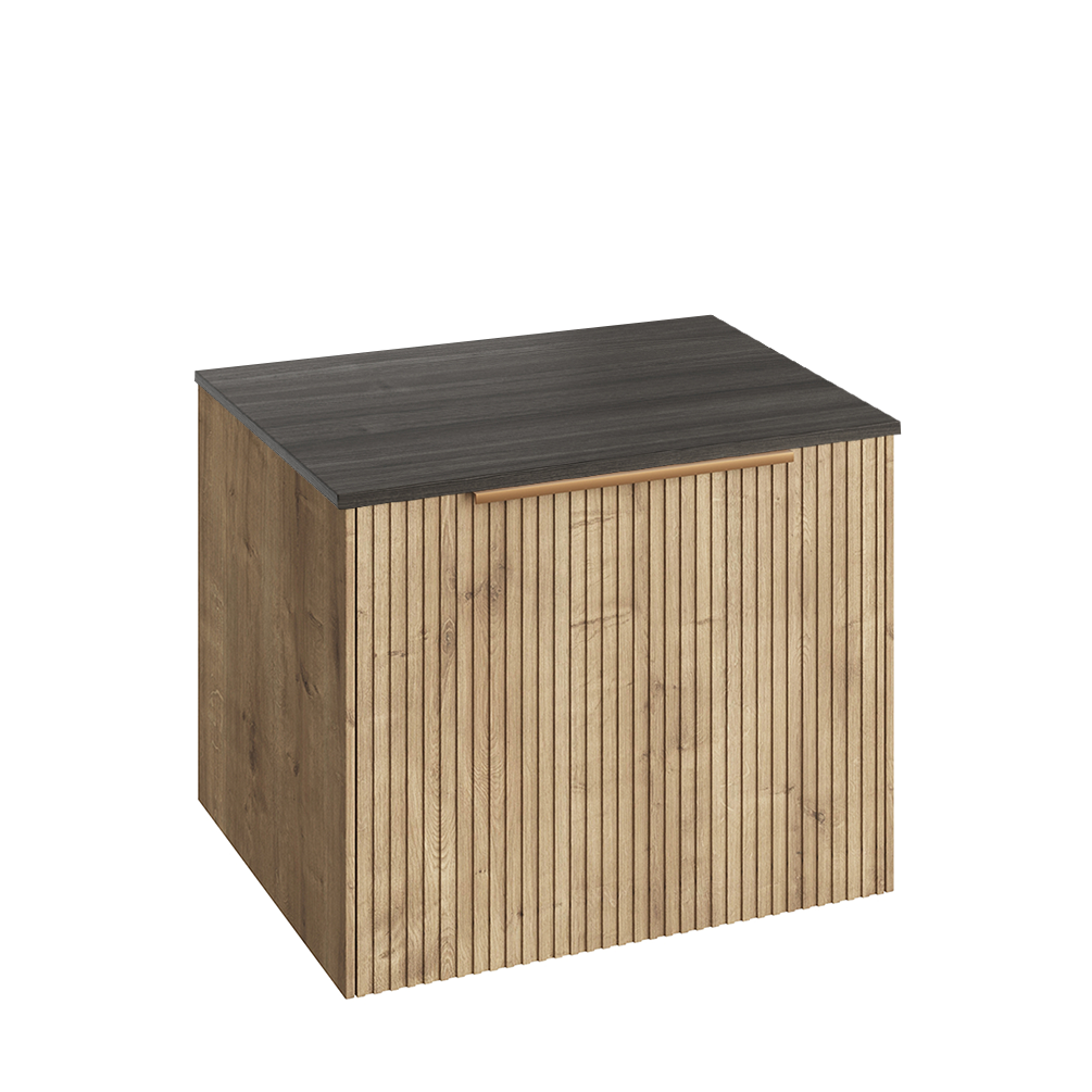 Abacus Concept Sit On Halifax Oak 550mm Vanity Unit - Lava Countertop